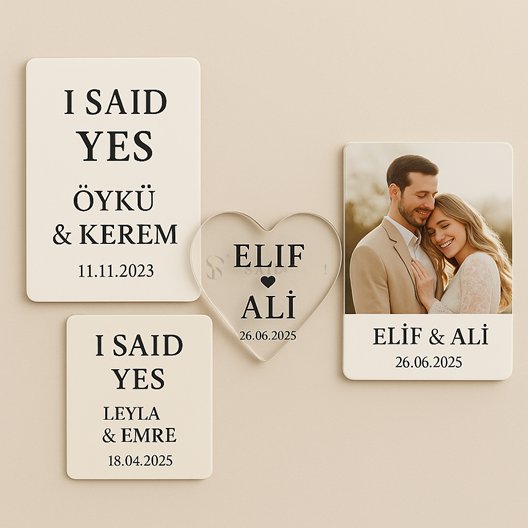 2026 Söz & Nişan Hediyelik Magnet Modelleri – Kişiye Özel