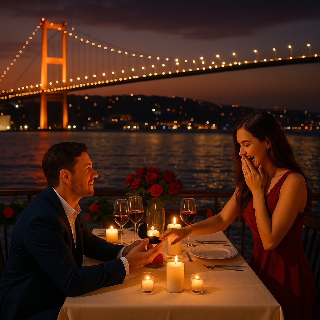 Boğaz Manzaralı Akşam Yemeğinde Evlilik Teklifi